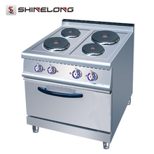 Vendedor caliente 700 Series Cocina Eléctrica de 4 Placas con Horno en el restaurante